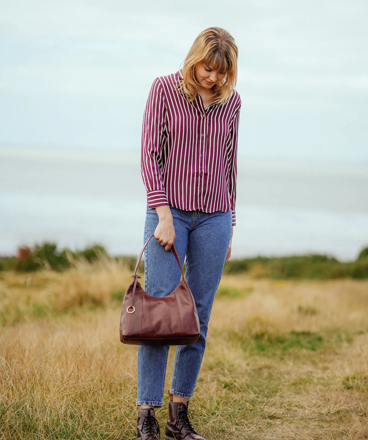 Candy' Conker Brown Leather Handbag