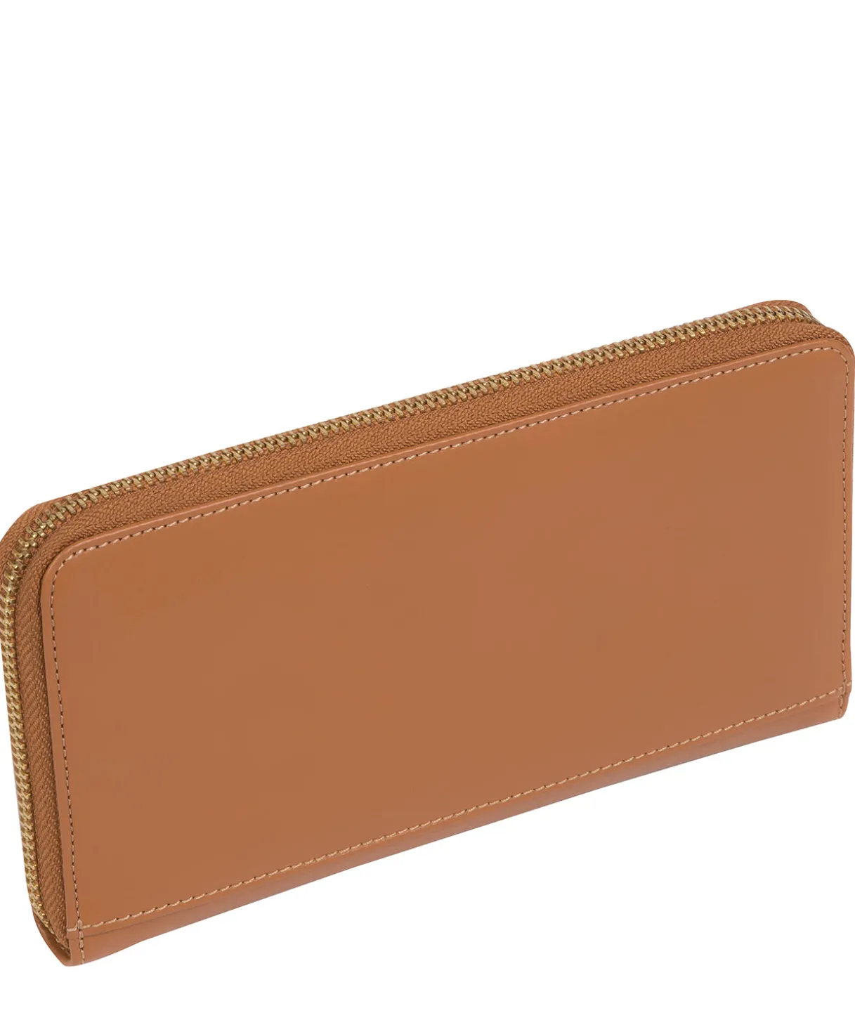 Candy' Saddle Tan Leather Zip-Round Purse