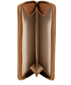 Candy' Saddle Tan Leather Zip-Round Purse