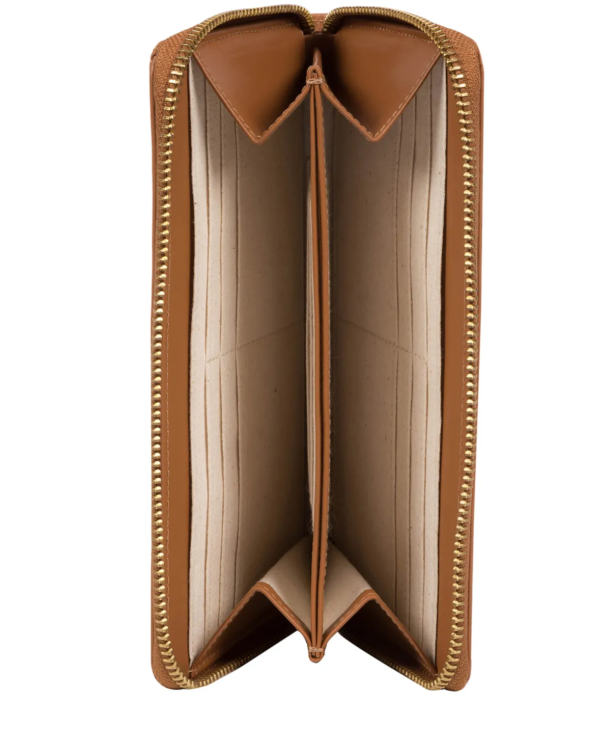 Candy' Saddle Tan Leather Zip-Round Purse