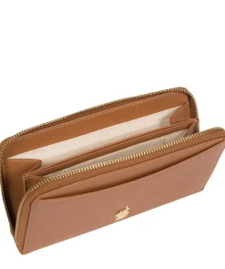 Candy' Saddle Tan Leather Zip-Round Purse