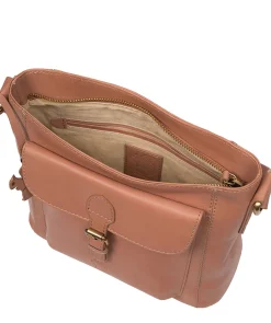 Carla' Subtle Pink Leather Cross Body Bag