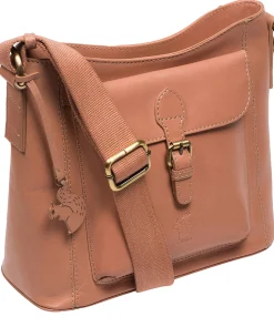 Carla' Subtle Pink Leather Cross Body Bag