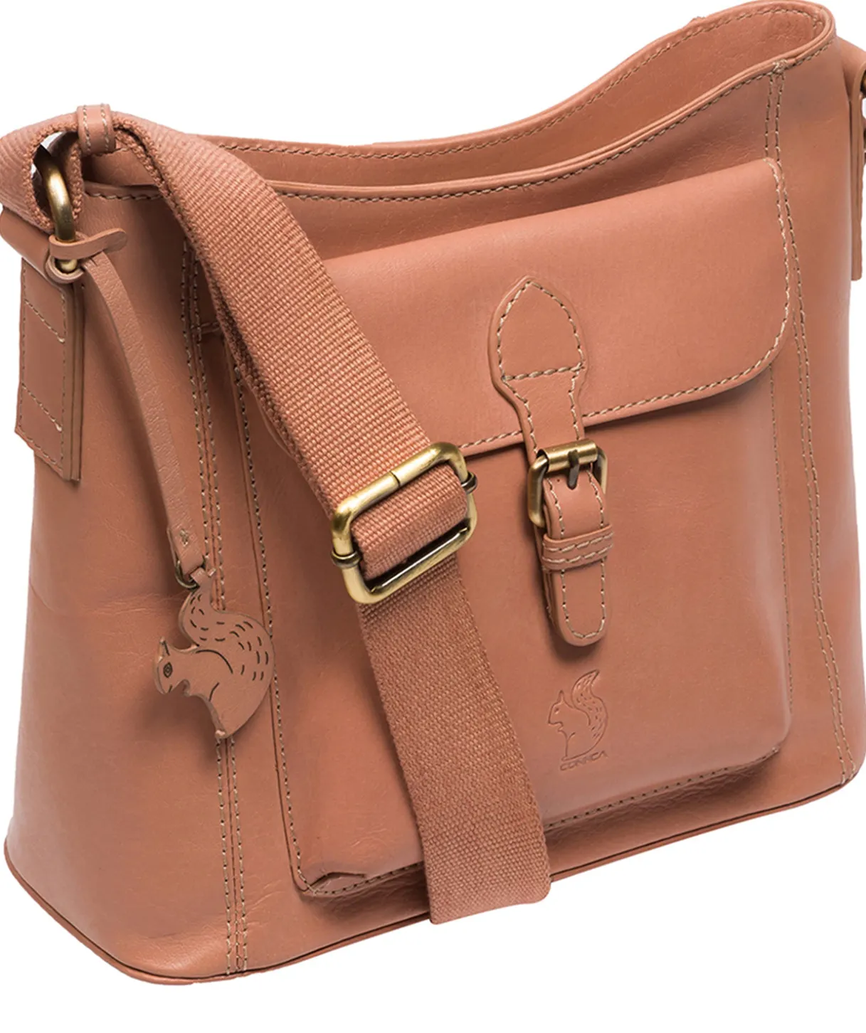 Carla' Subtle Pink Leather Cross Body Bag
