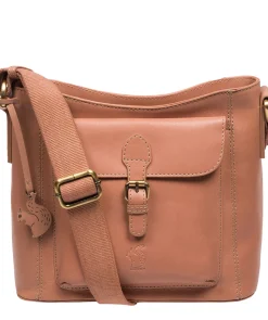 Carla' Subtle Pink Leather Cross Body Bag