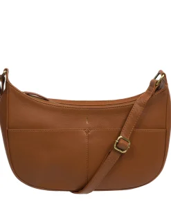 Carli' Tan Leather Cross Body Bag