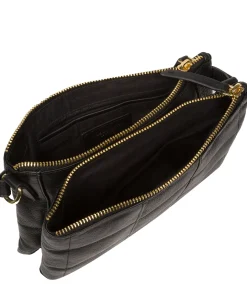 Carmen' Black Nappa Leather Cross Body Bag