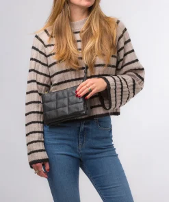 Carmen' Black Nappa Leather Cross Body Bag