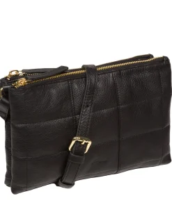 Carmen' Black Nappa Leather Cross Body Bag