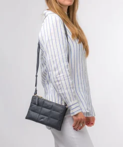 Carmen' Navy Nappa Leather Cross Body Bag