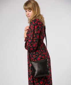 Cassia' Black Leather Cross Body Bag