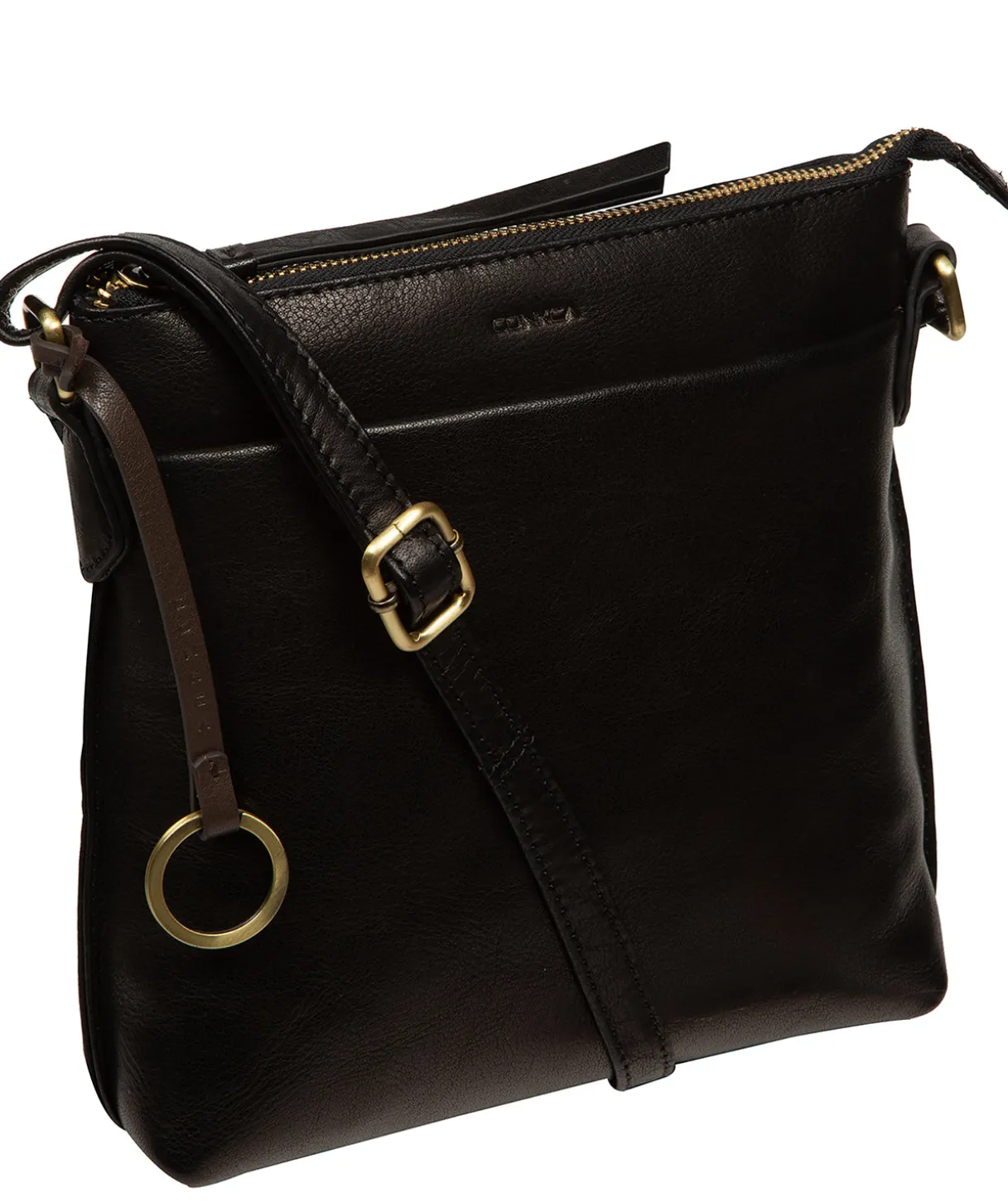 Cassia' Black Leather Cross Body Bag