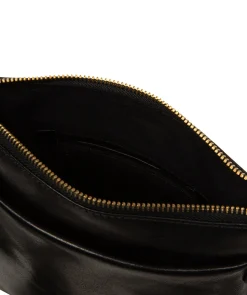 Cassia' Black Leather Cross Body Bag
