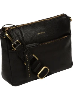 Celestine' Black Leather Cross Body Bag