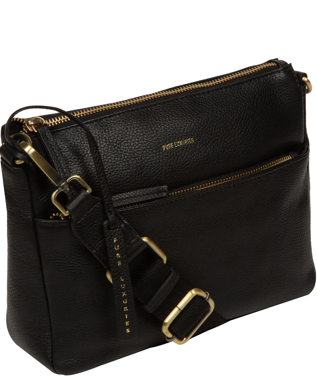 Celestine' Black Leather Cross Body Bag