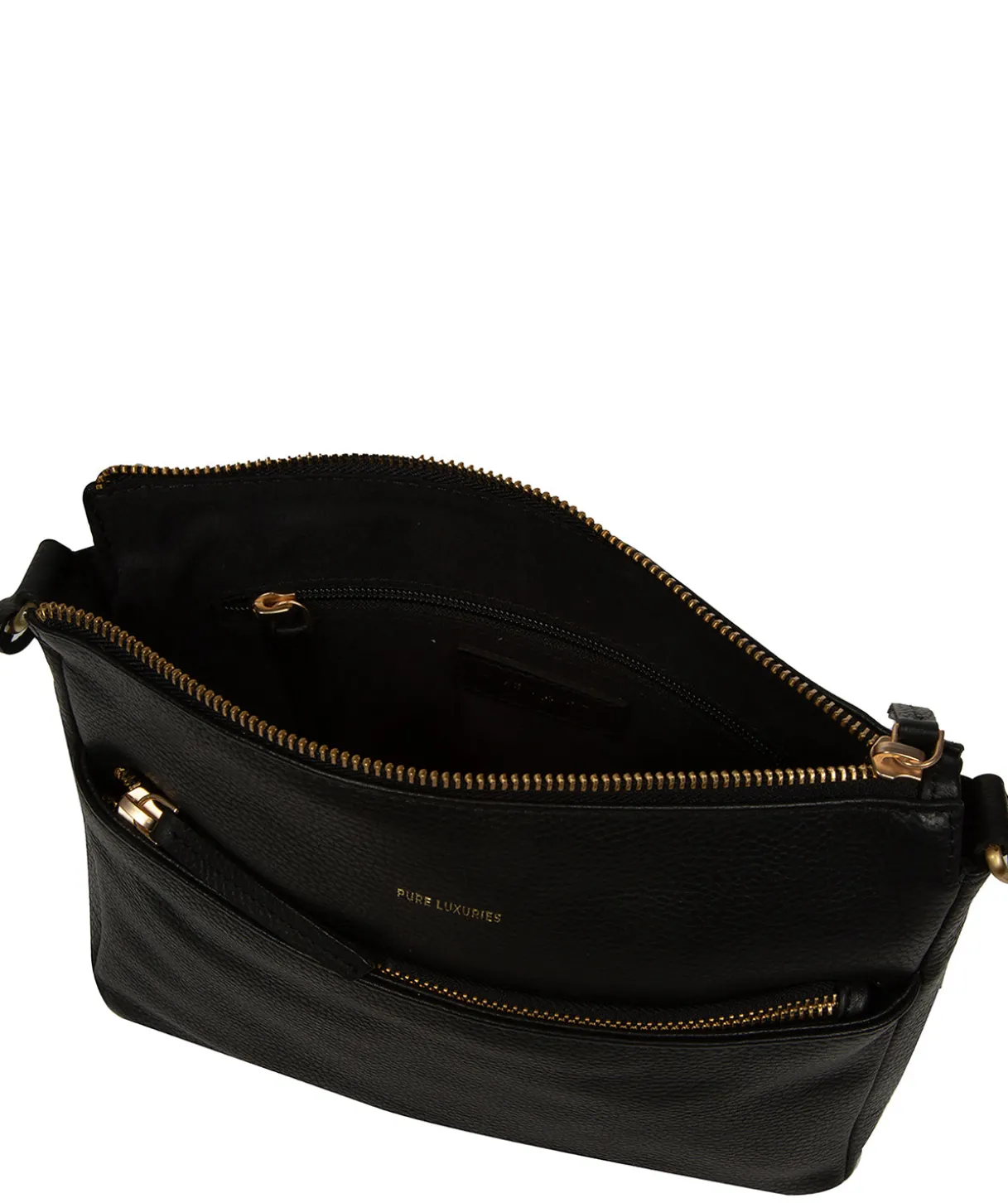 Celestine' Black Leather Cross Body Bag