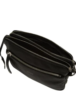 Celia' Black Leather Cross Body Bag