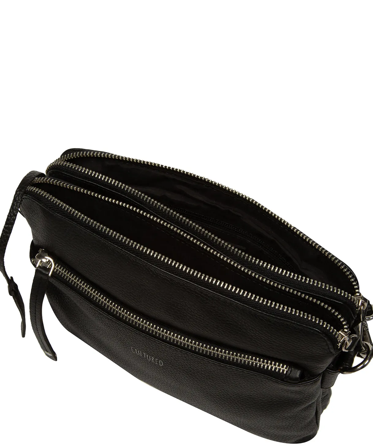 Celia' Black Leather Cross Body Bag