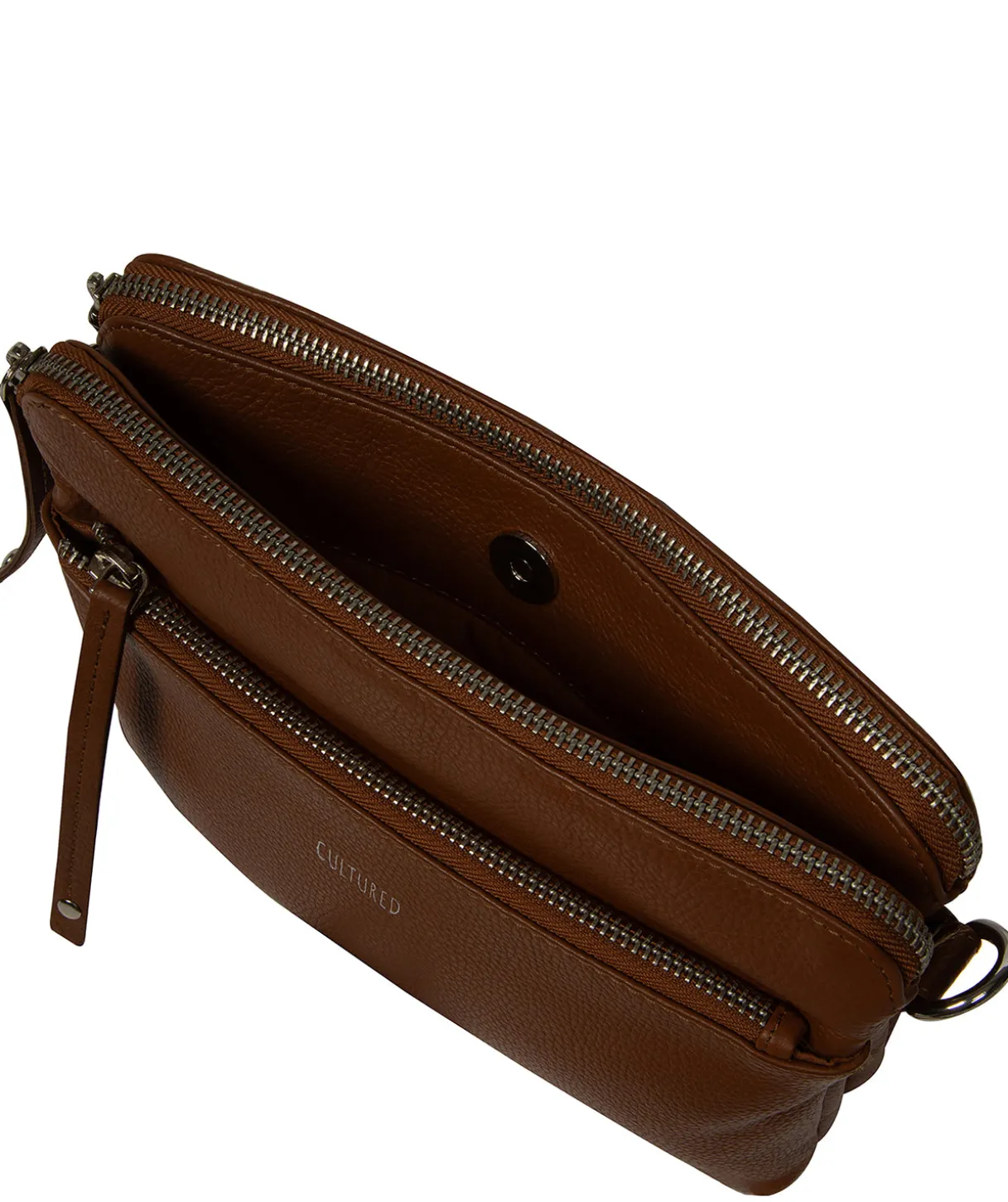 Celia' Rich Tan Leather Cross Body Bag