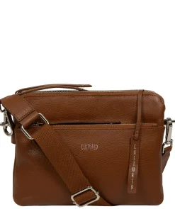 Celia' Rich Tan Leather Cross Body Bag