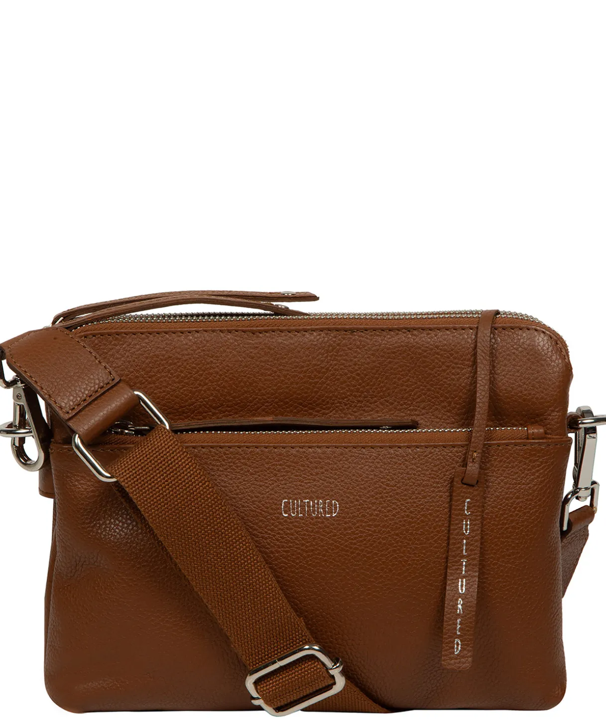 Celia' Rich Tan Leather Cross Body Bag