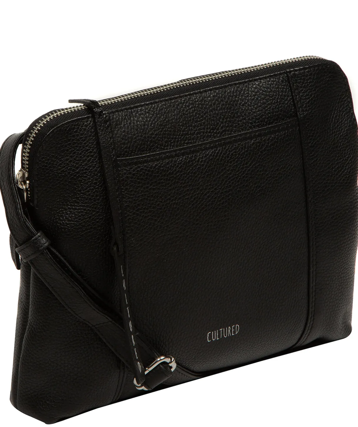 Celina' Black Leather Cross Body Bag