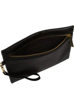 Chalfont' Black Leather Clutch Bag