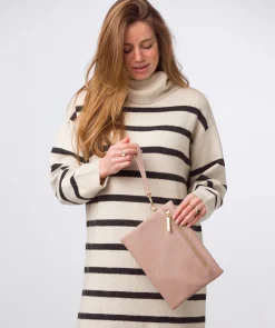 Chalfont' Blush Pink Leather Clutch Bag