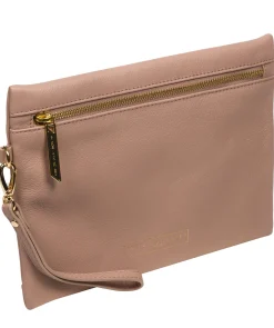 Chalfont' Blush Pink Leather Clutch Bag