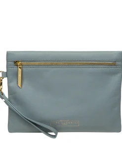 Chalfont' Cashmere Blue Leather Clutch Bag