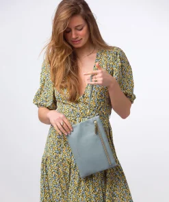 Chalfont' Cashmere Blue Leather Clutch Bag