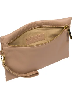 Chalfont' Latte Leather Clutch Bag