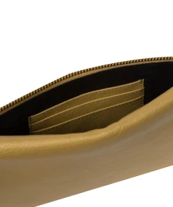 Chalfont' Metallic Gold Leather Clutch Bag