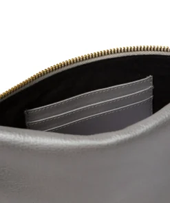 Chalfont' Metallic Silver Leather Clutch Bag