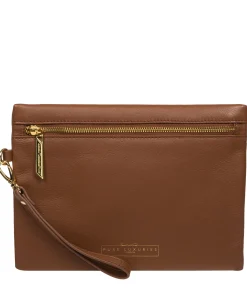 Chalfont' Tan Leather Clutch Bag
