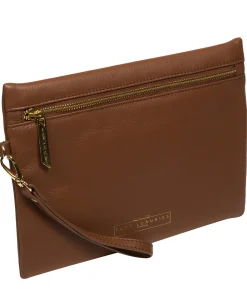 Chalfont' Tan Leather Clutch Bag