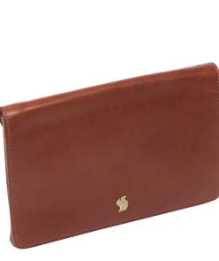 Cherish' Conker Brown Leather Clutch Bag