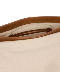 Cherish' Dark Tan Leather Clutch Bag