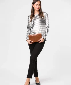 Cherish' Dark Tan Leather Clutch Bag