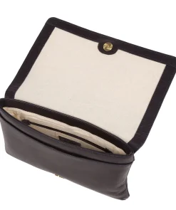 Cherish' Navy Leather Clutch Bag
