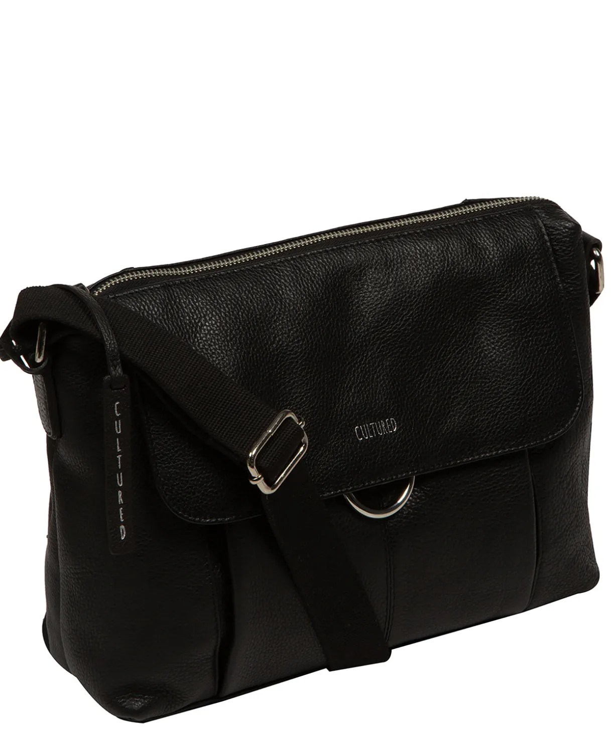Cherry' Black Leather Shoulder Bag