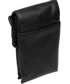 Chloe' Black Leather Cross Body Phone Bag