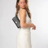 Christabel' Black Leather Grab & Clutch Bag