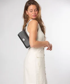 Christabel' Black Leather Grab & Clutch Bag