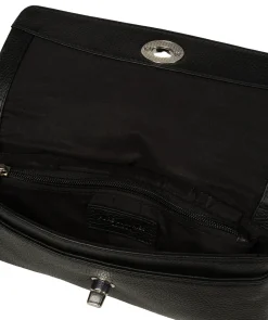 Christabel' Black Leather Grab & Clutch Bag