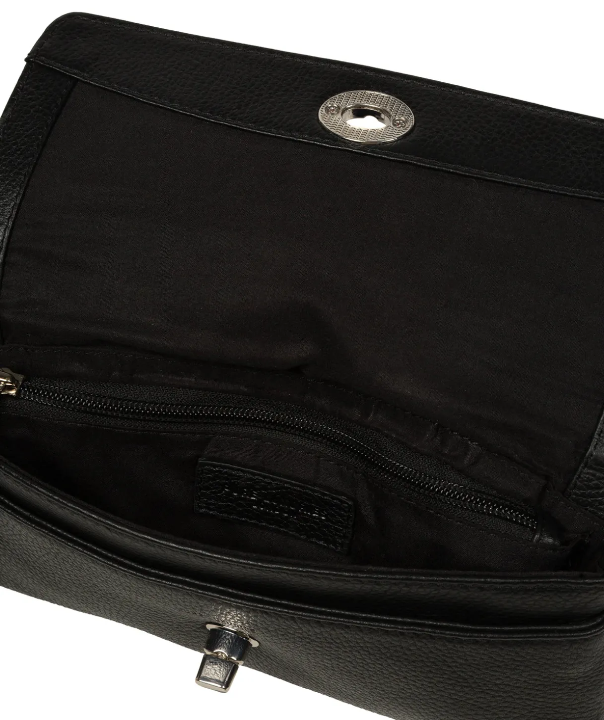 Christabel' Black Leather Grab & Clutch Bag
