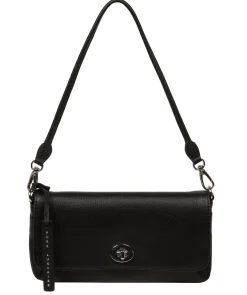 Christabel' Black Leather Grab & Clutch Bag