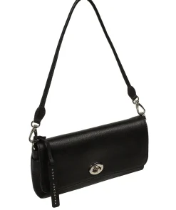 Christabel' Black Leather Grab & Clutch Bag