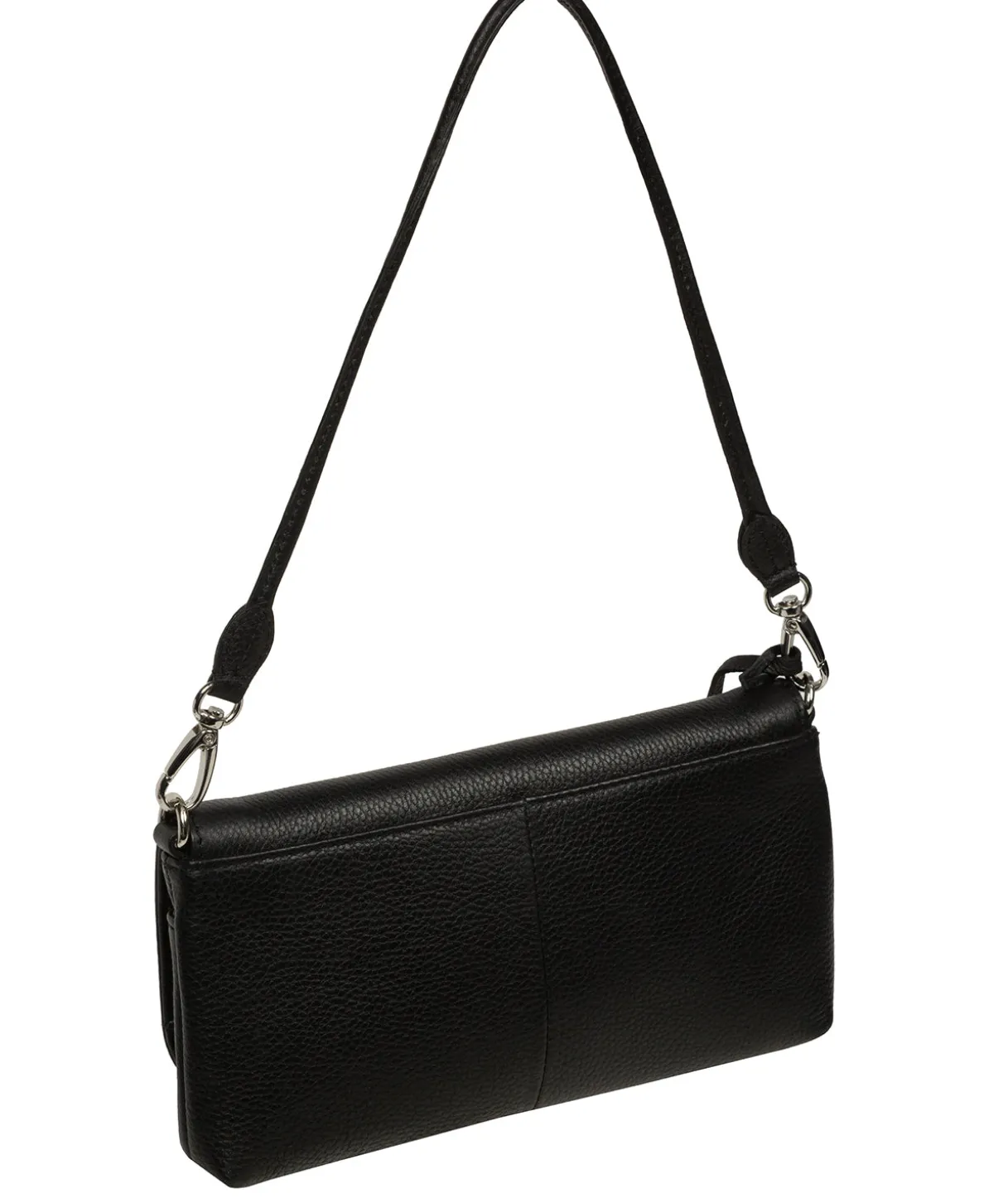 Christabel' Black Leather Grab & Clutch Bag