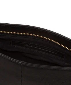 Christina' Black Leather Cross Body Bag